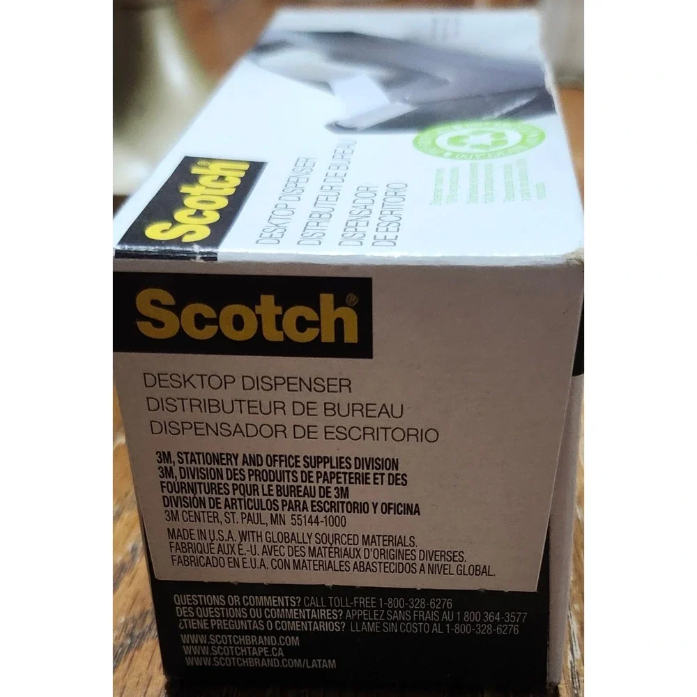 Scotch Desktop Dispenser C-38 Black Weighted Base 100% Recycled Plastic 3M